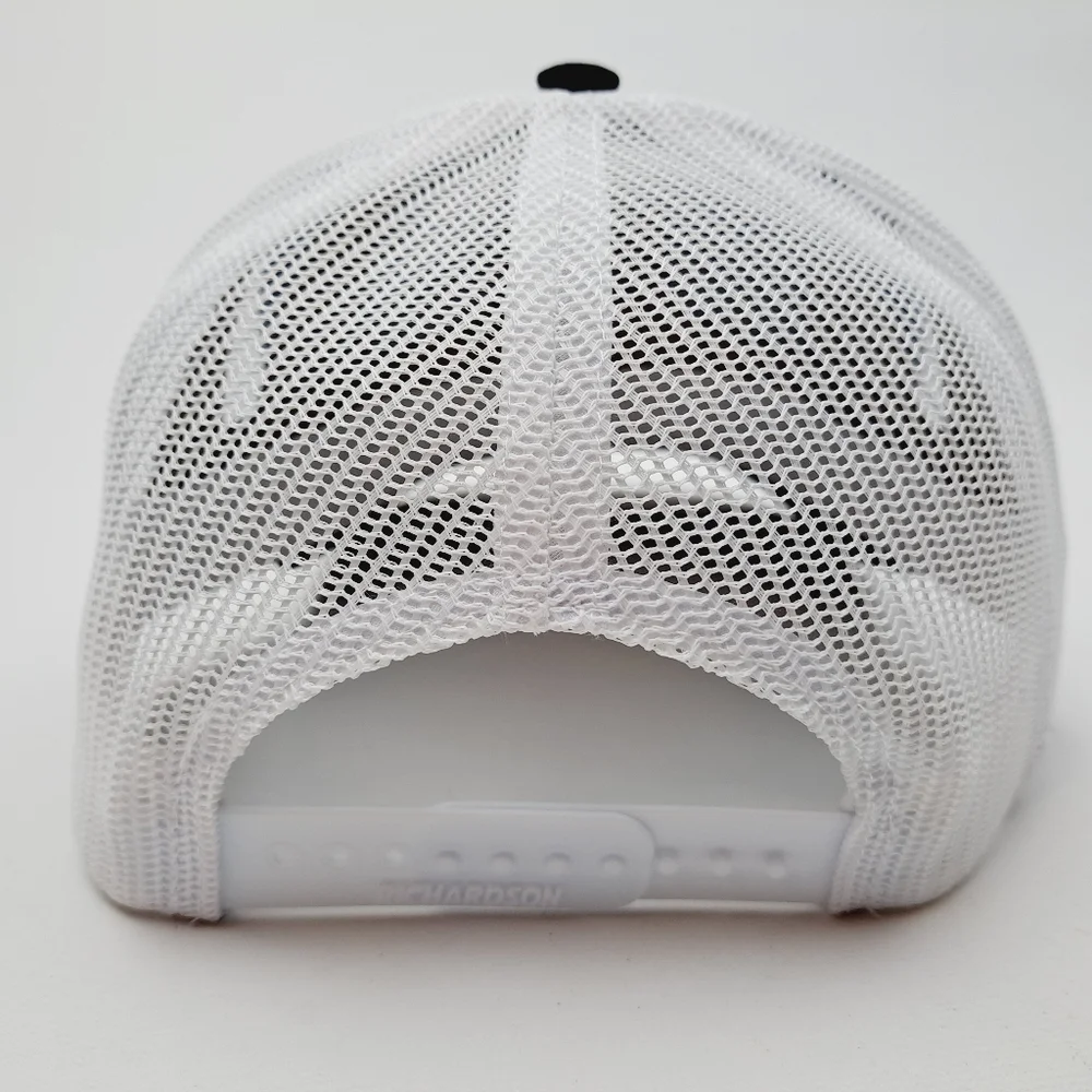 International Harvester Richardson 112 Trucker Mesh Snapback Cap Hat Black White